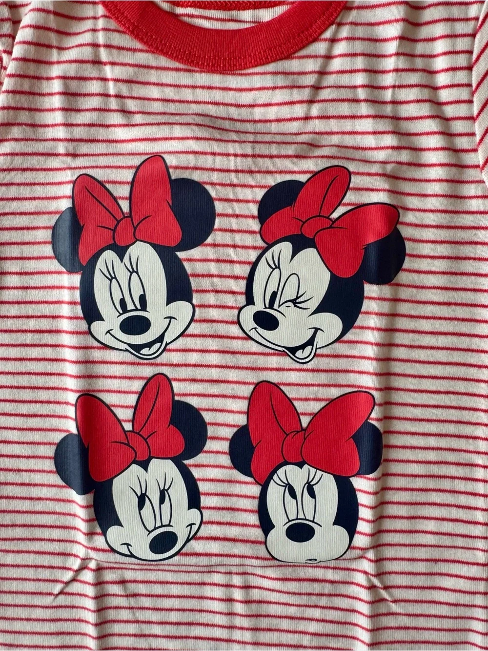 GAP Red and Navy Disney Minnie Mouse Short Sleeve Pajama Set, Girls Size 3T